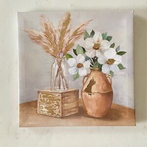 Metallica Gold Florals Canvas Wall Decor